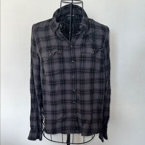 Harley Davidson Button Down Long Sleeve Top Size M